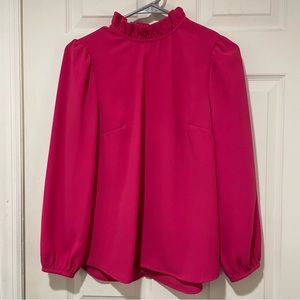 J.Crew Pink Ruffleneck top